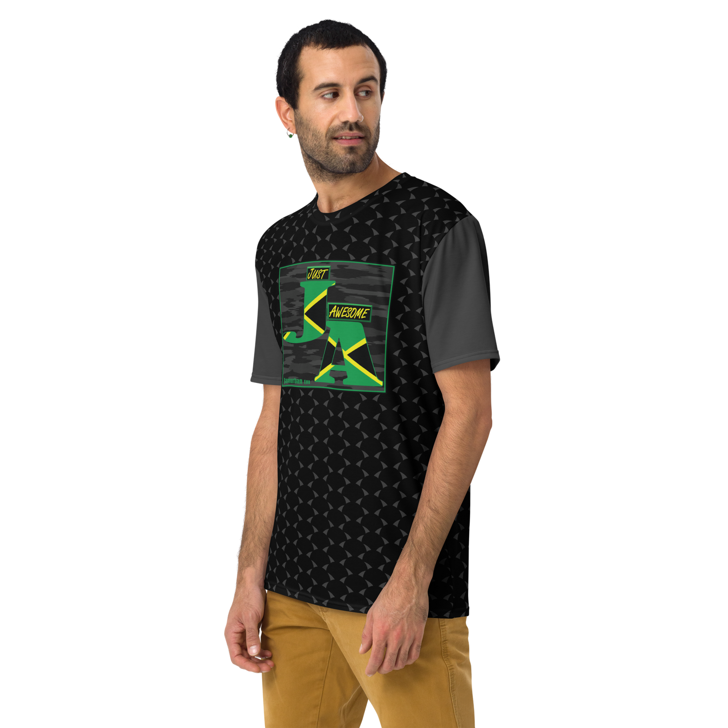 JA's (just awesome) Men's T-shirt. Black+Eclipse