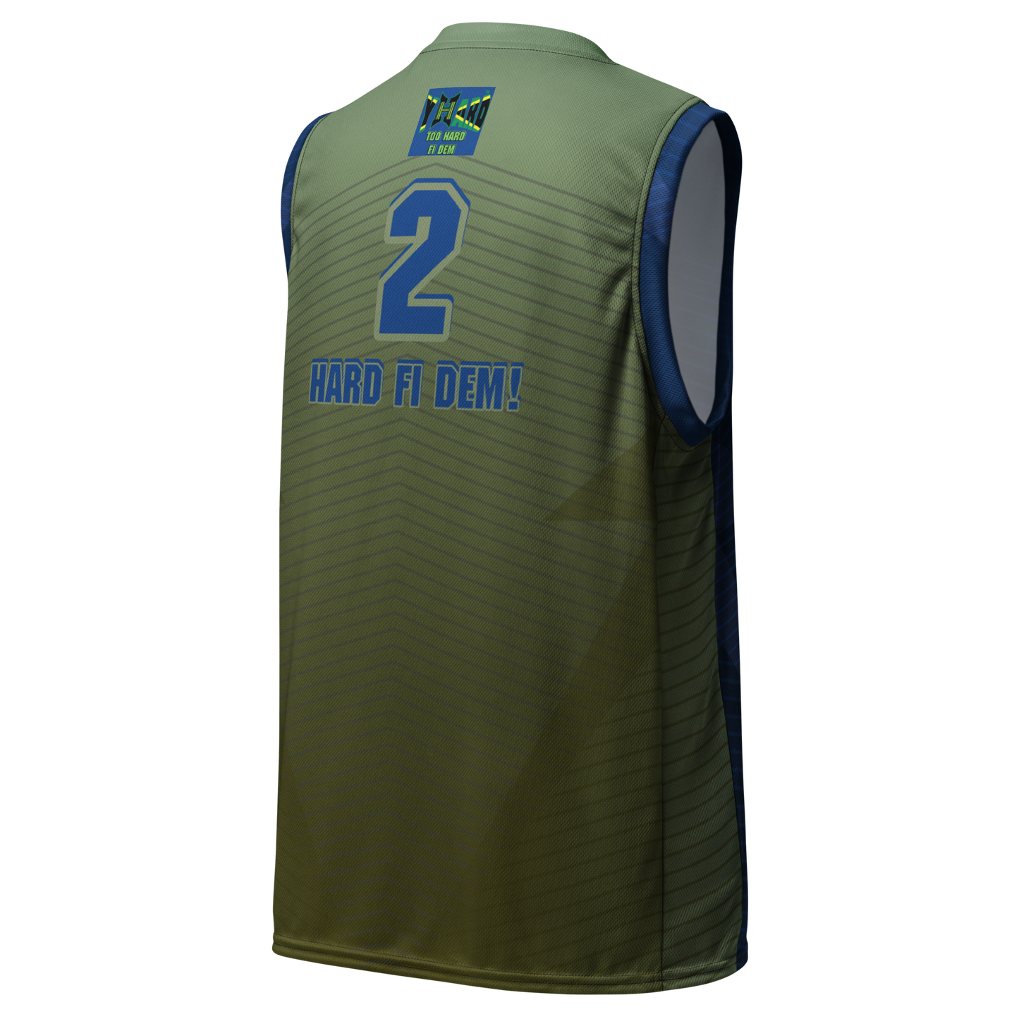 YHARD "TOO HARD FI DEM" Recycled unisex basketball jersey