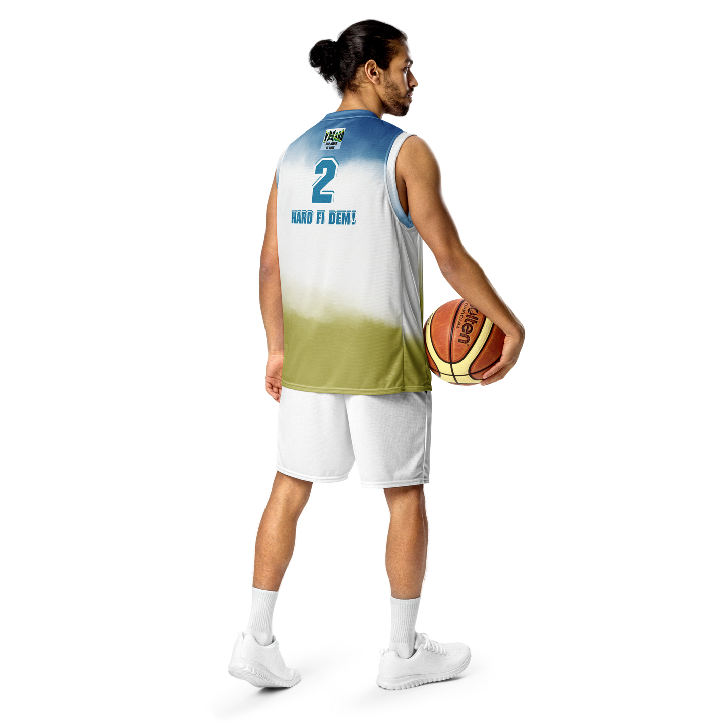 YHARD "TOO HARD FI DEM" Recycled unisex basketball jersey
