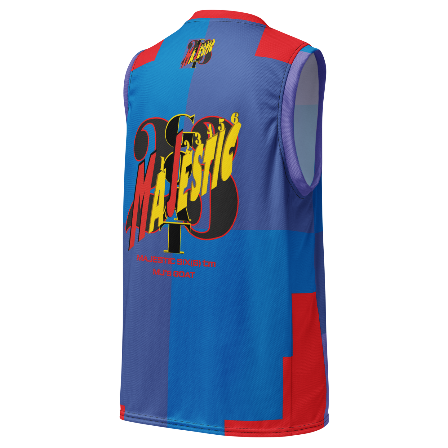 MAJESTIC SIX(6) UNISEX BASKETBALL JERSEY (MJ's GOAT) Mariner, Moody blue, Navy blue,Alizarin.