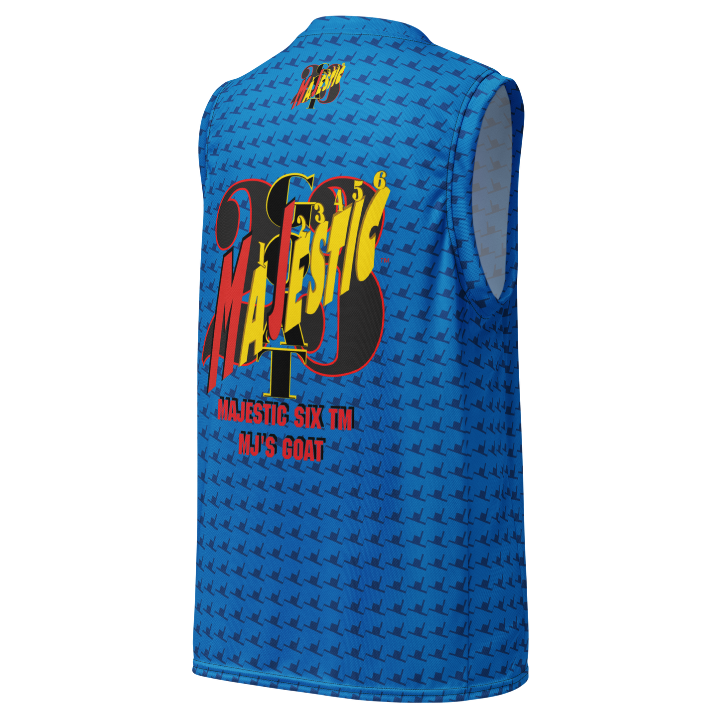 MAJESTIC SIX(6) tm Unisex Basketball Jersey (MJ's GOAT) - dark cerulean + navy blue)