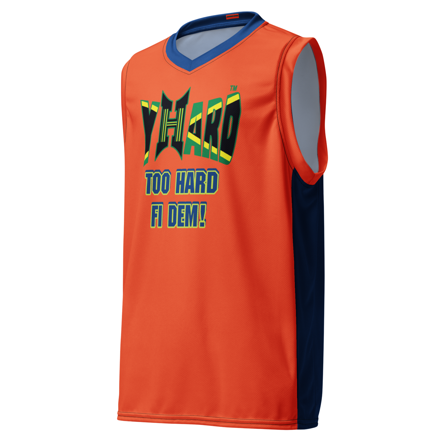 YHARD "TOO HARD FI DEM" Recycled unisex basketball jersey