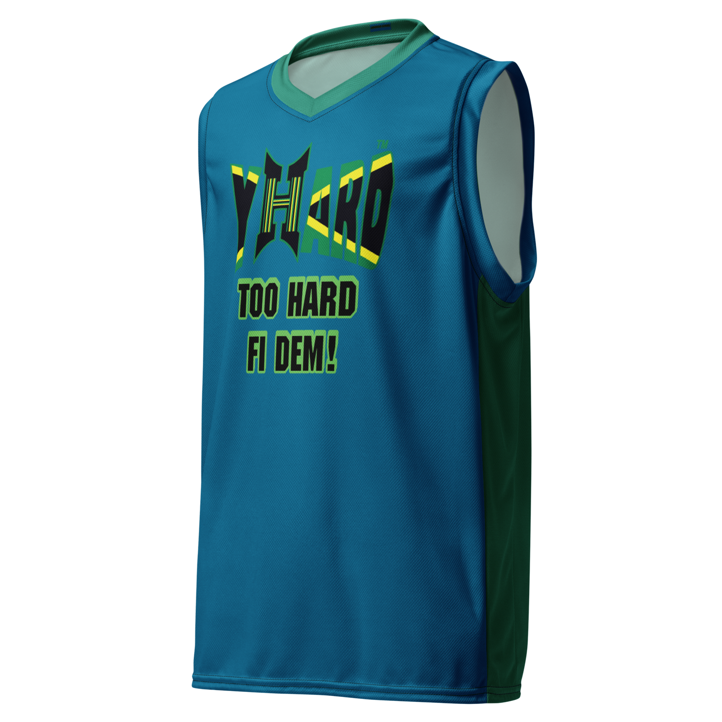 YHARD® "TOO HARD FI DEM" Recycled unisex basketball jersey