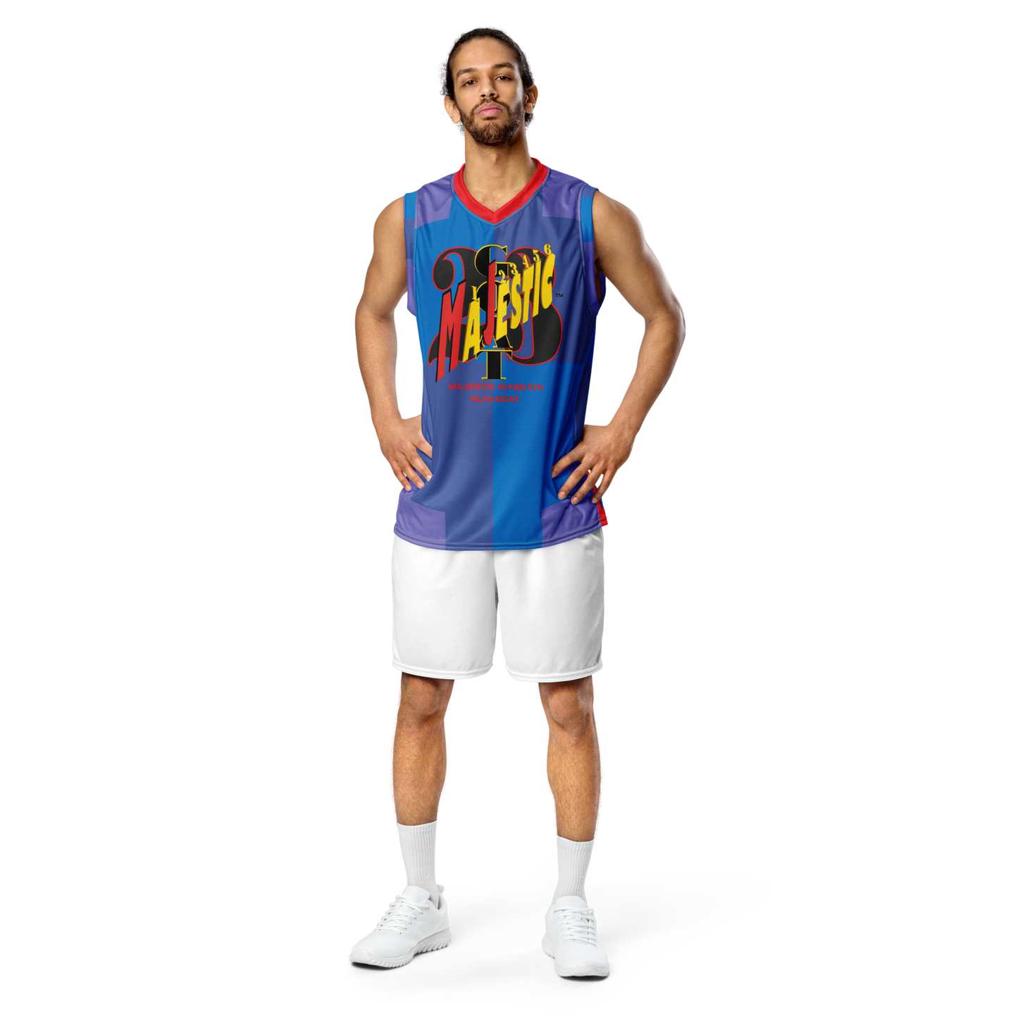 MAJESTIC SIX(6) UNISEX BASKETBALL JERSEY (MJ's GOAT) Mariner, Moody blue, Navy blue,Alizarin.