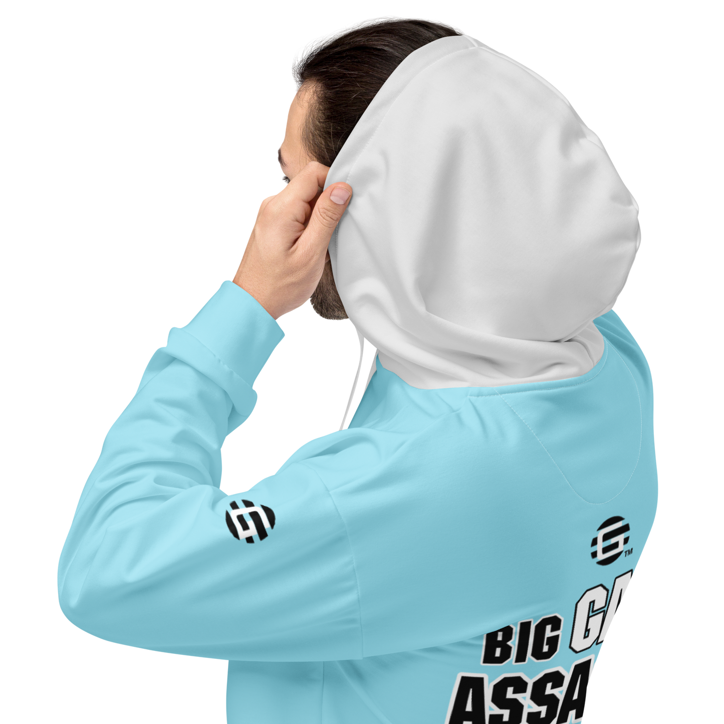 BIG GAME ASSASSIN ® (B.G.A.) Unisex Hoodie. Blizzard blue+Whisper