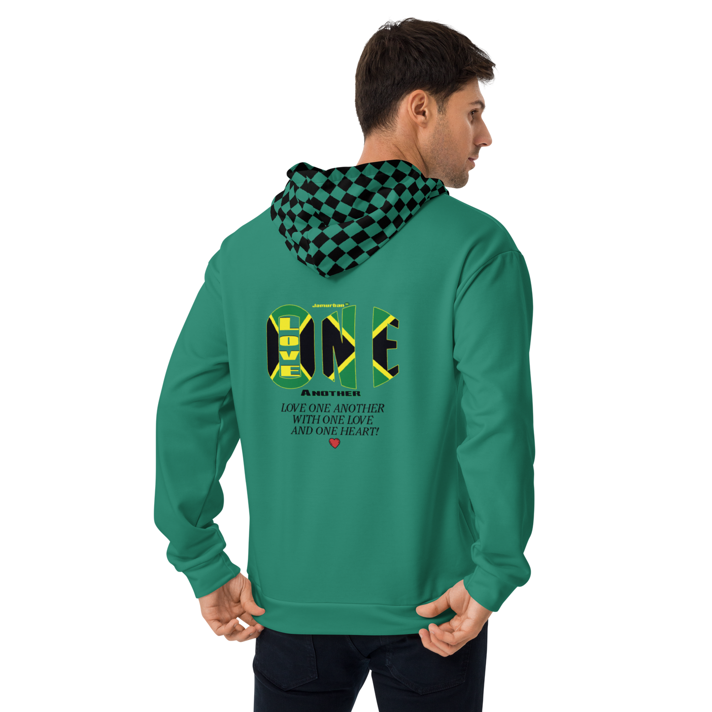 LOAs "LOVE ONE ANOTHER" Unisex Hoodie (ELF GREEN). Sizes XS - 3XL.