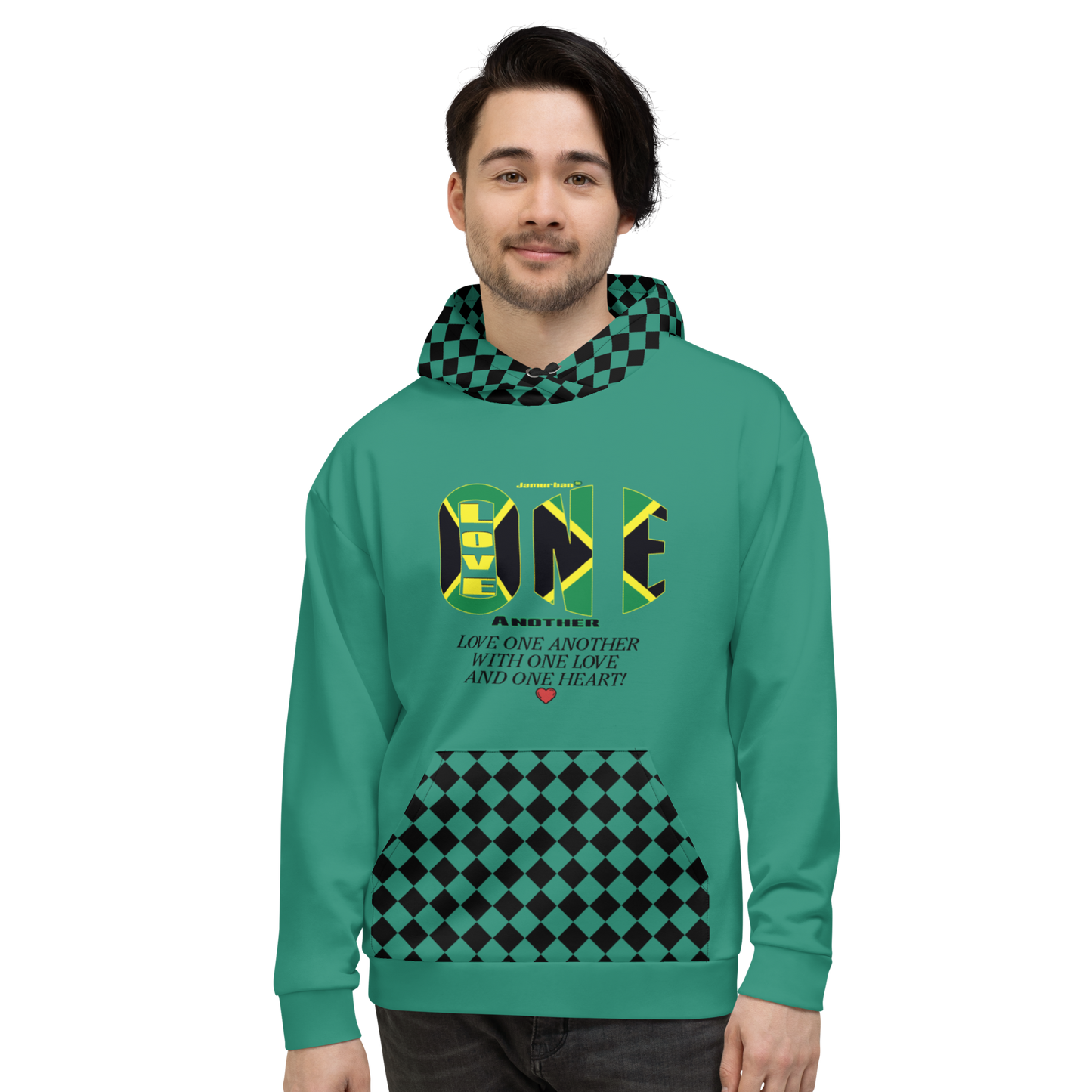 LOAs "LOVE ONE ANOTHER" Unisex Hoodie (ELF GREEN). Sizes XS - 3XL.