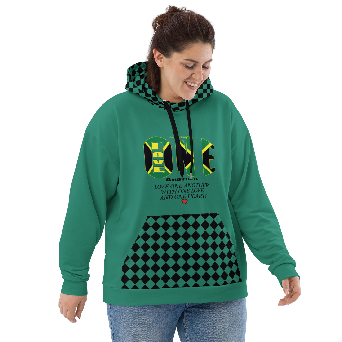 LOAs "LOVE ONE ANOTHER" Unisex Hoodie (ELF GREEN). Sizes XS - 3XL.