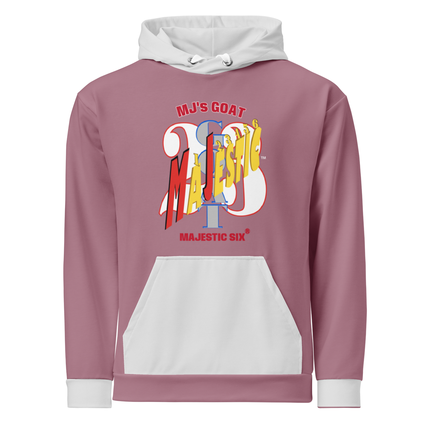 MAJESTIC SIX(6) tm (MJ's GOAT) Unisex Hoodie. Tapestry+Silver