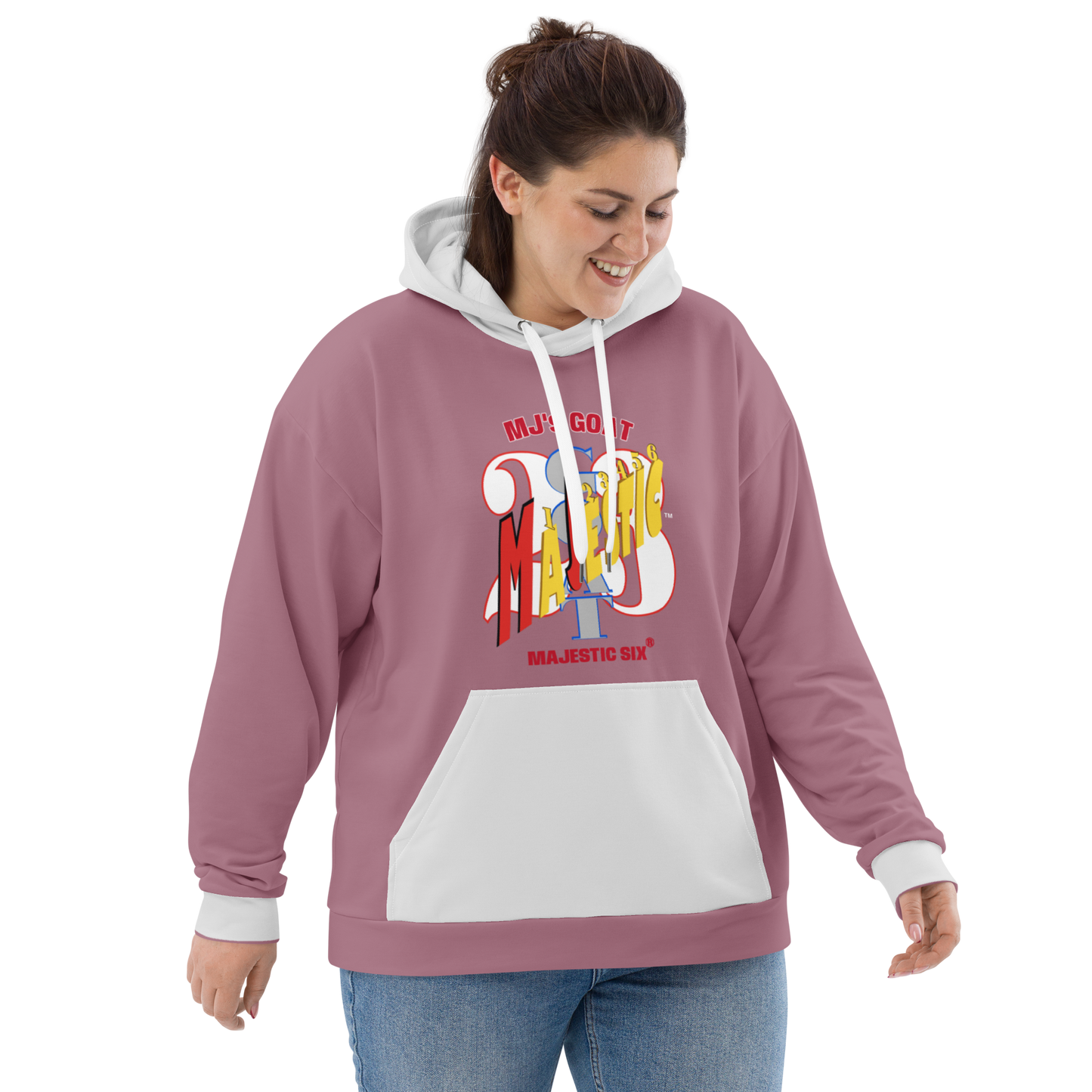 MAJESTIC SIX(6) tm (MJ's GOAT) Unisex Hoodie. Tapestry+Silver