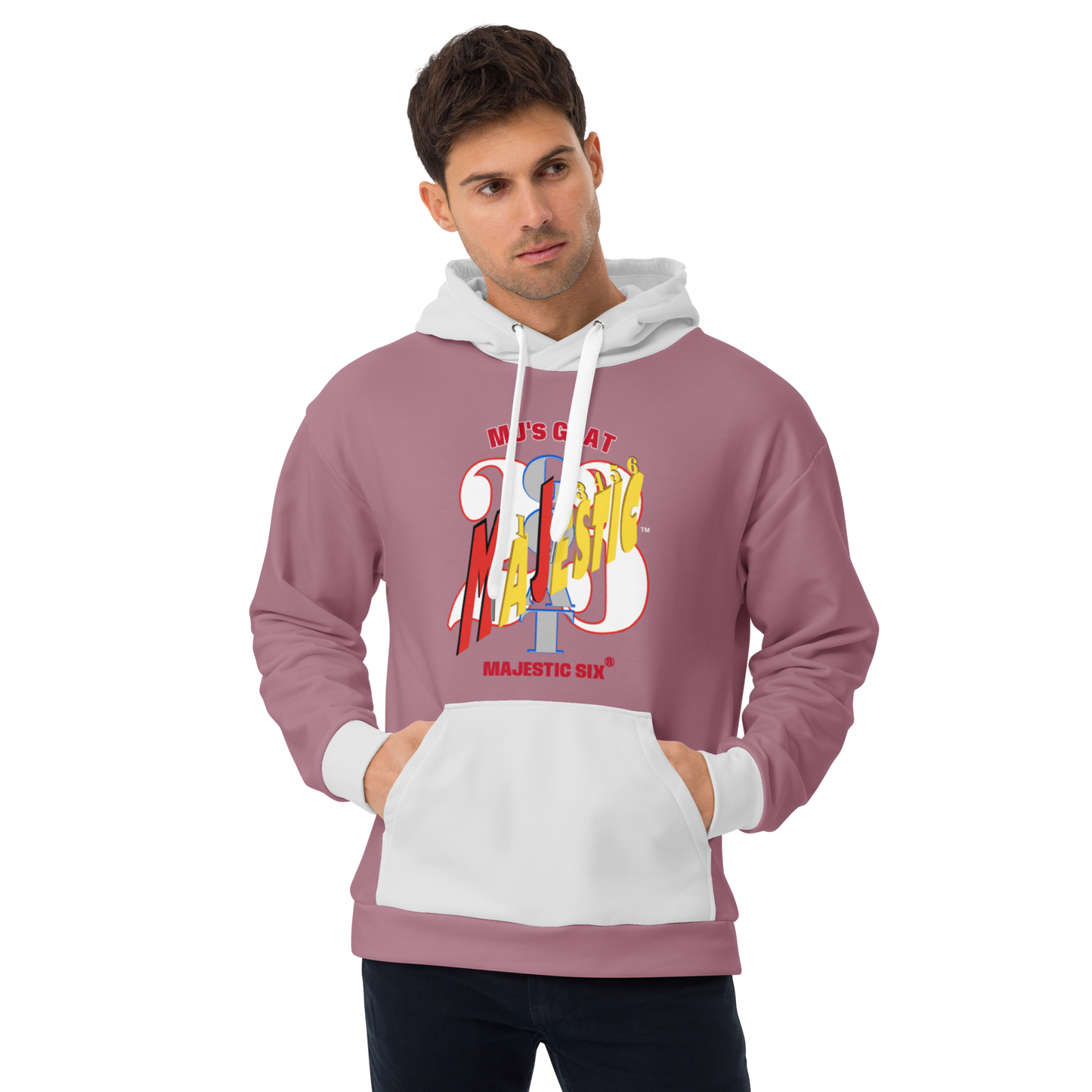 MAJESTIC SIX(6) tm (MJ's GOAT) Unisex Hoodie. Tapestry+Silver