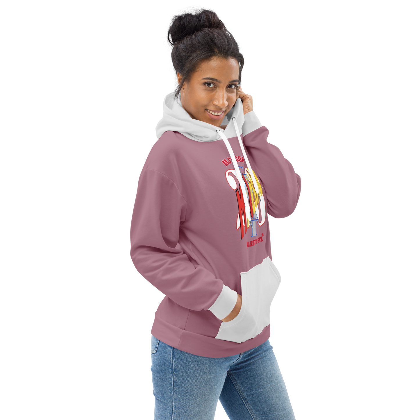 MAJESTIC SIX(6) tm (MJ's GOAT) Unisex Hoodie. Tapestry+Silver