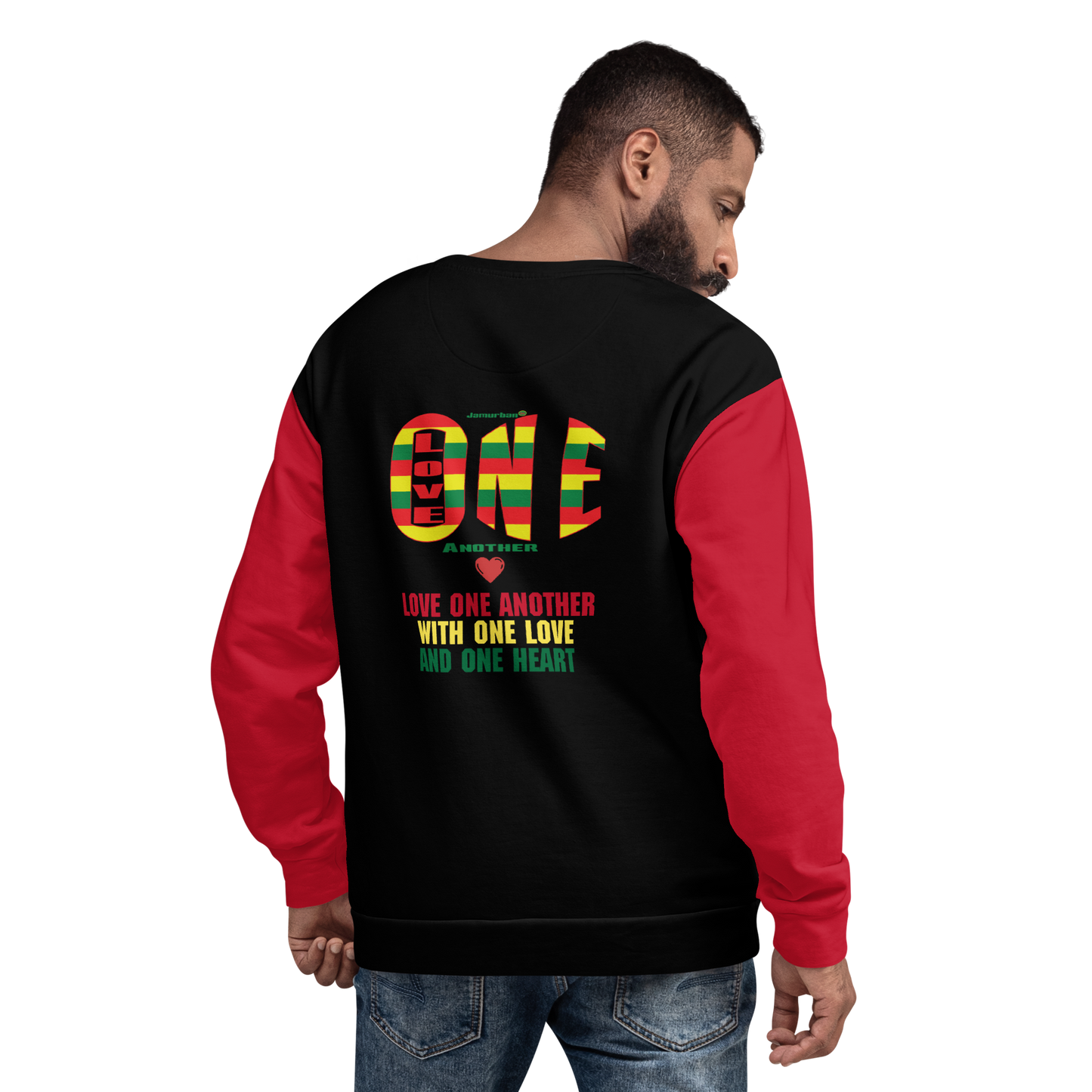 LOA's (Love one Another) Unisex Sweatshirt (black+red)