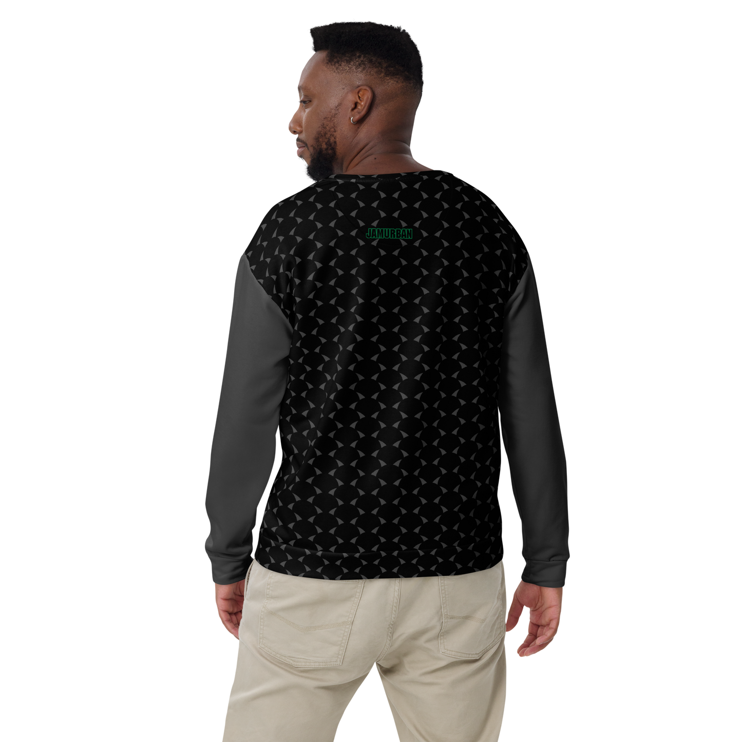 JA's (just awesome) Unisex Sweatshirt. Black+Eclipse