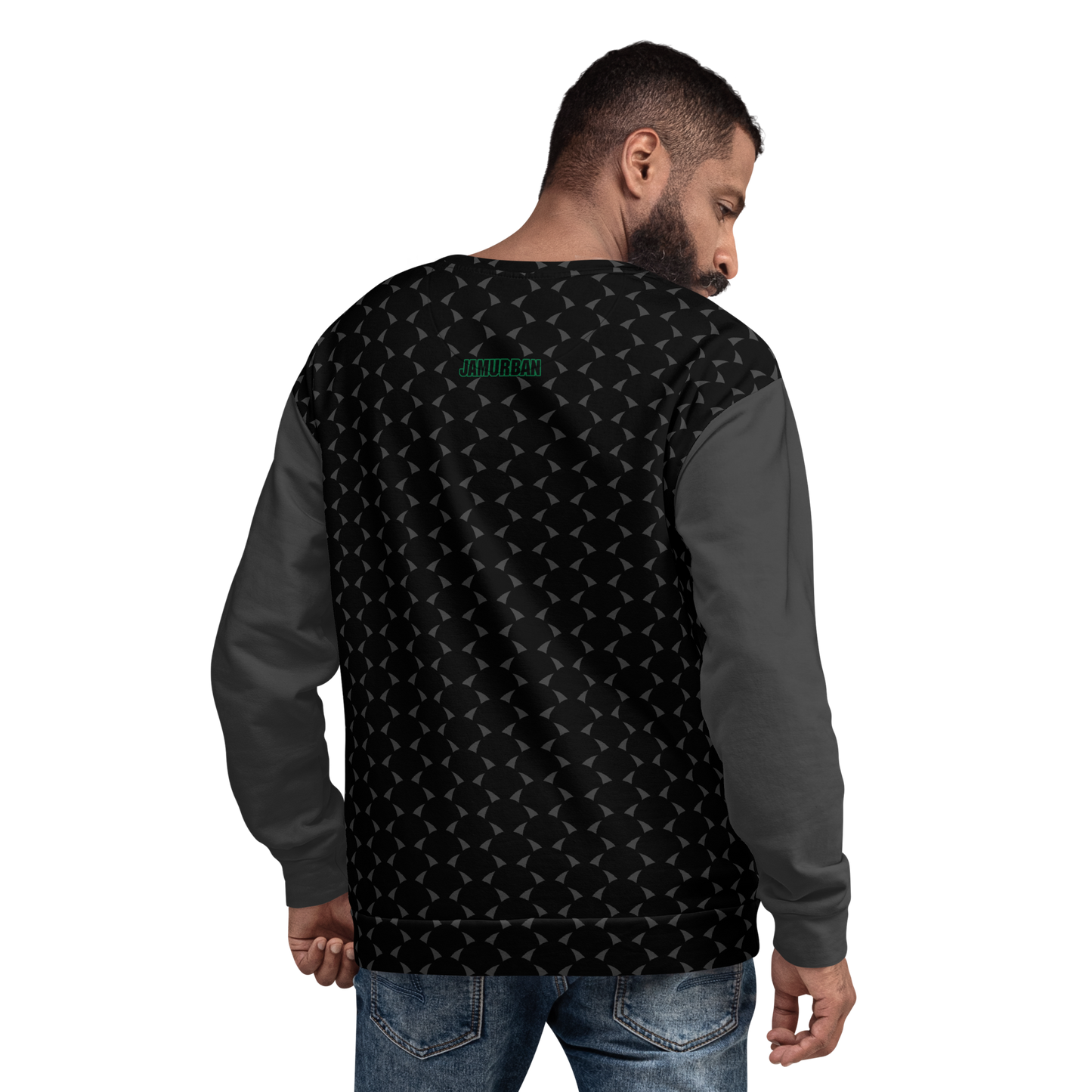 JA's (just awesome) Unisex Sweatshirt. Black+Eclipse