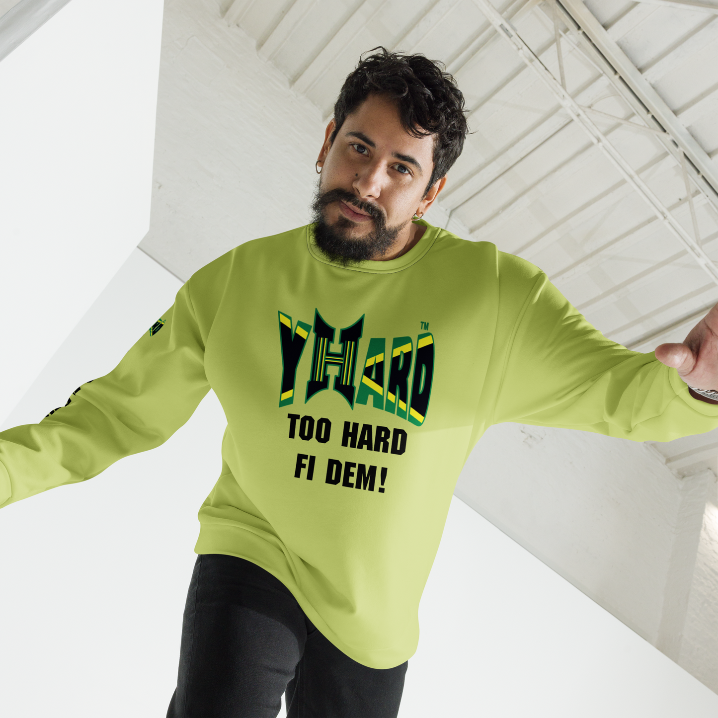 YHARD "TOO HARD FI DEM" Unisex Sweatshirt (Wild Willow)