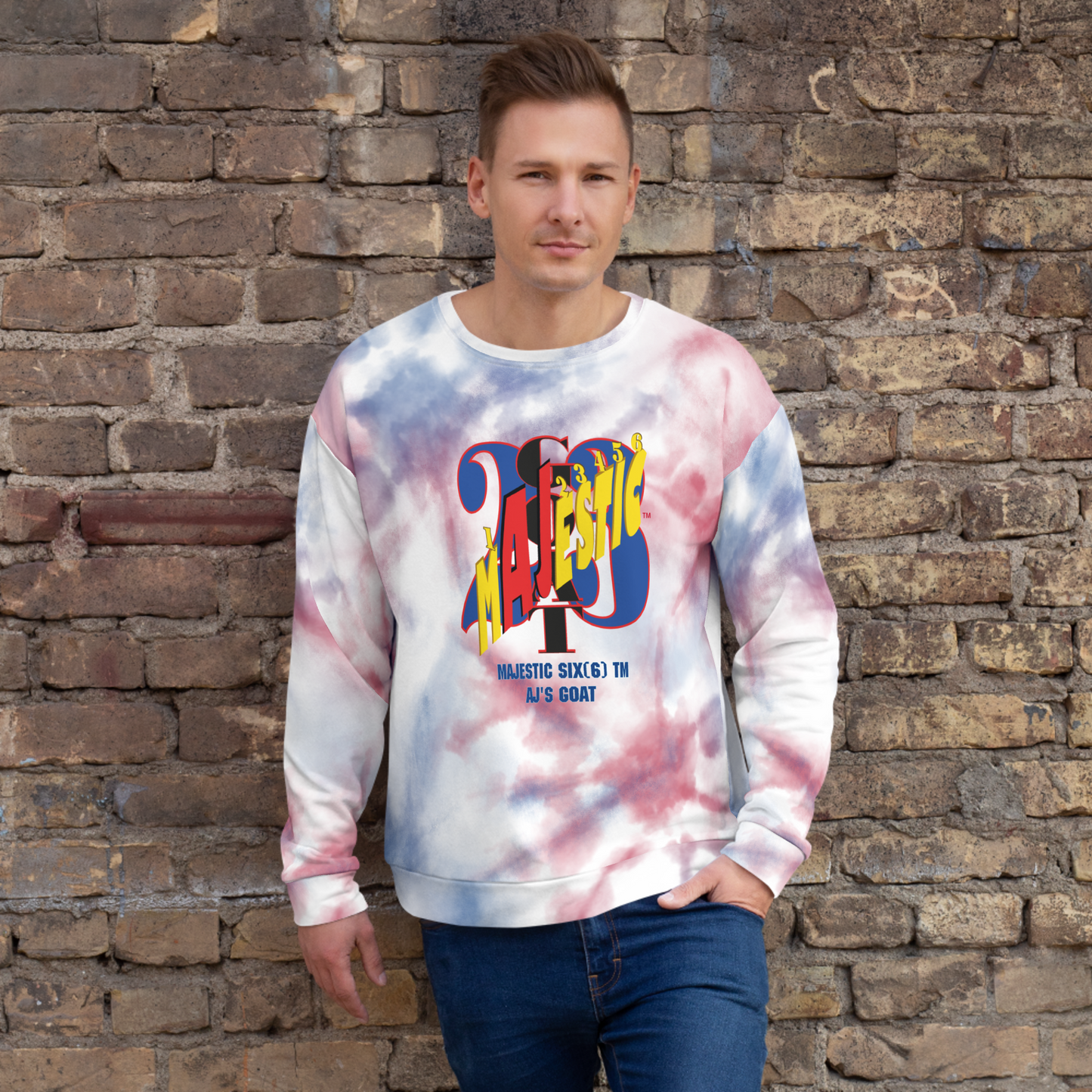 MAJESTIC SIX(6) tm Unisex Sweatshirt (AJ's GOAT). Tie-Dye