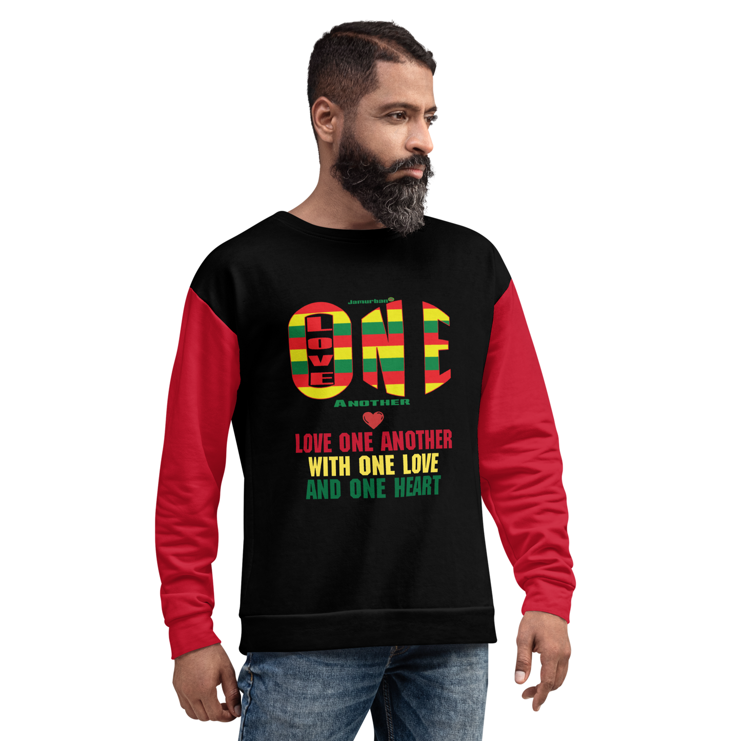 LOA's (Love one Another) Unisex Sweatshirt (black+red)