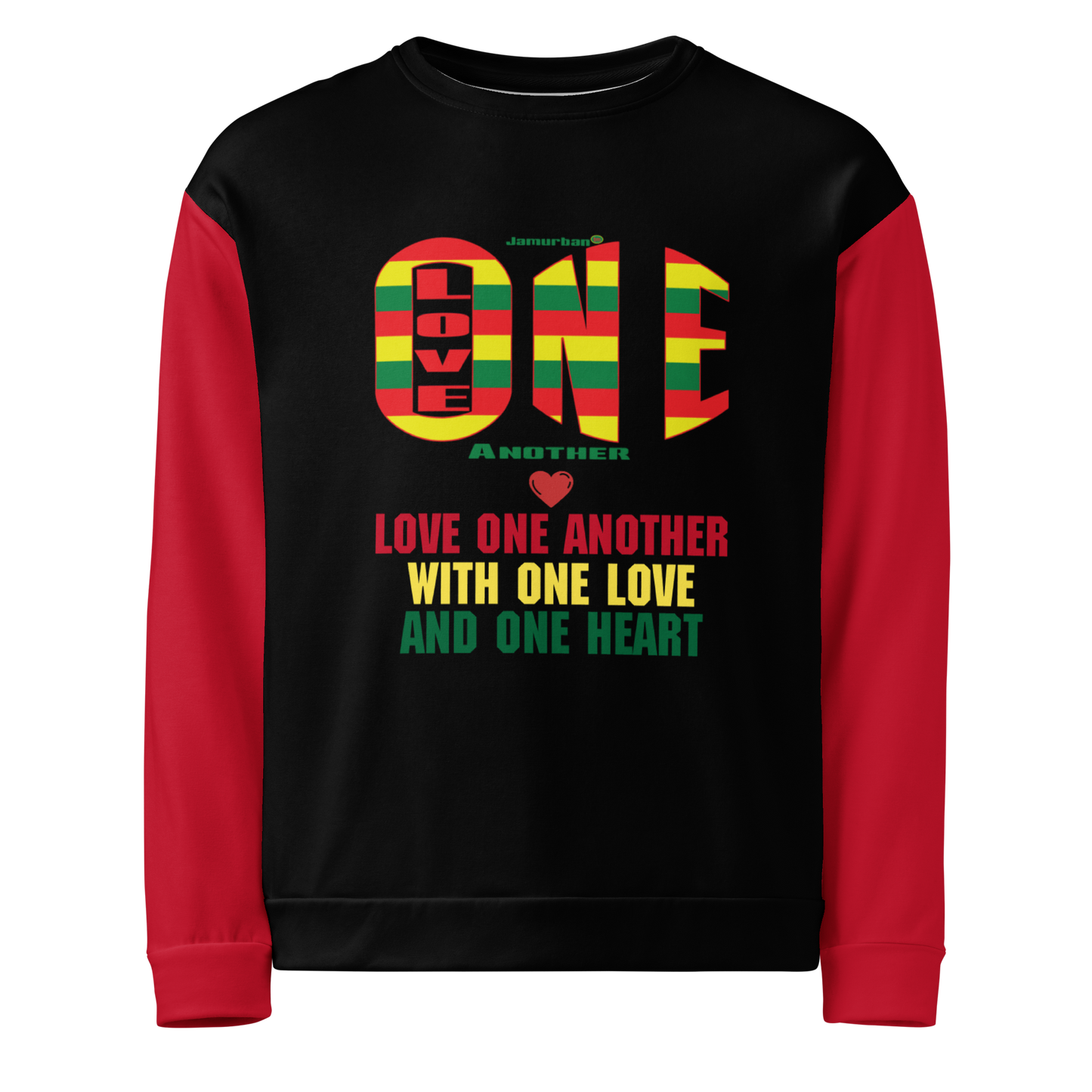 LOA's (Love one Another) Unisex Sweatshirt (black+red)