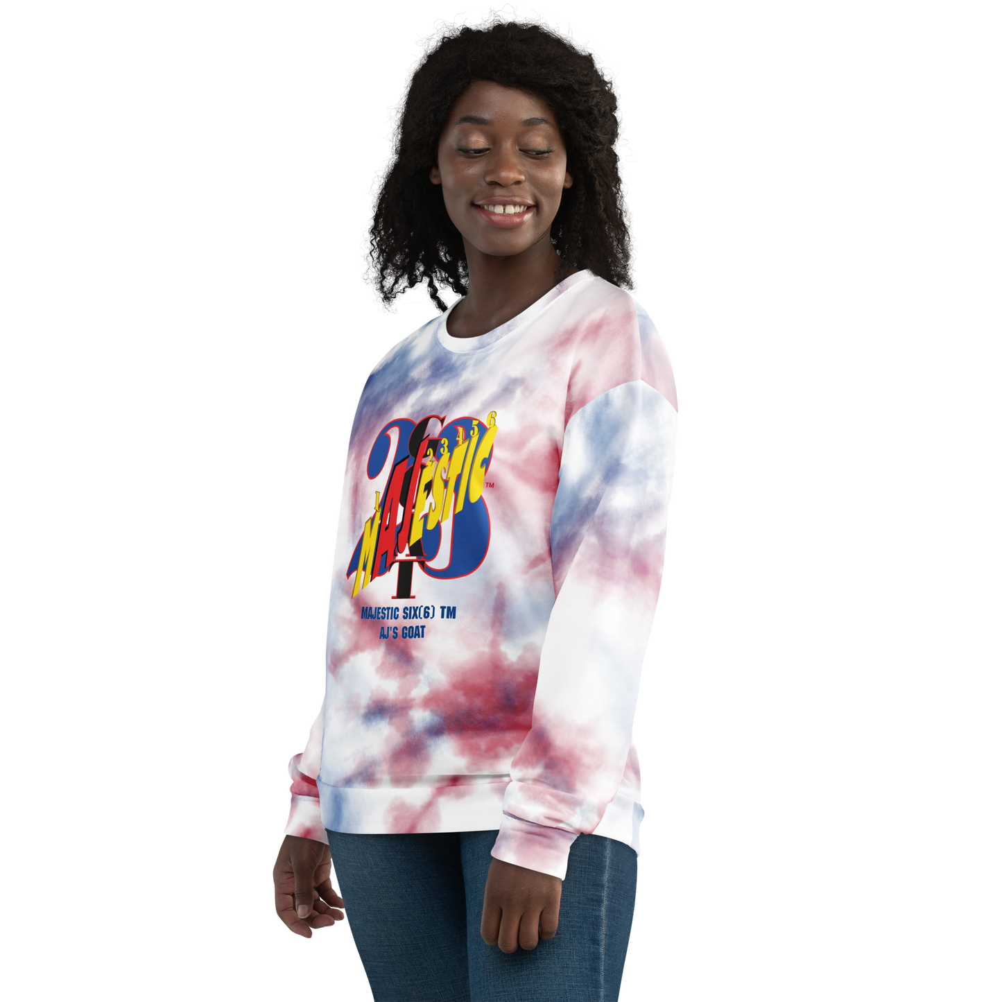 MAJESTIC SIX(6) tm Unisex Sweatshirt (AJ's GOAT). Tie-Dye