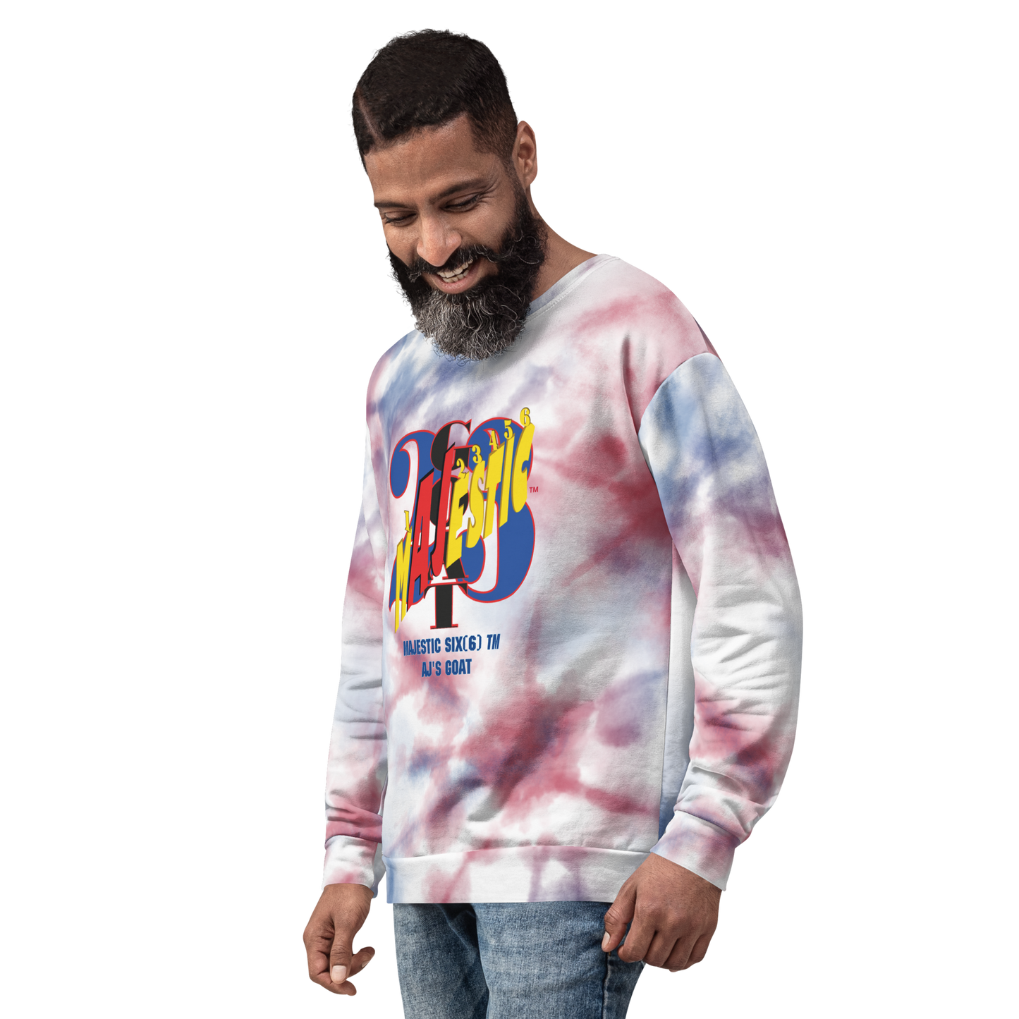 MAJESTIC SIX(6) tm Unisex Sweatshirt (AJ's GOAT). Tie-Dye