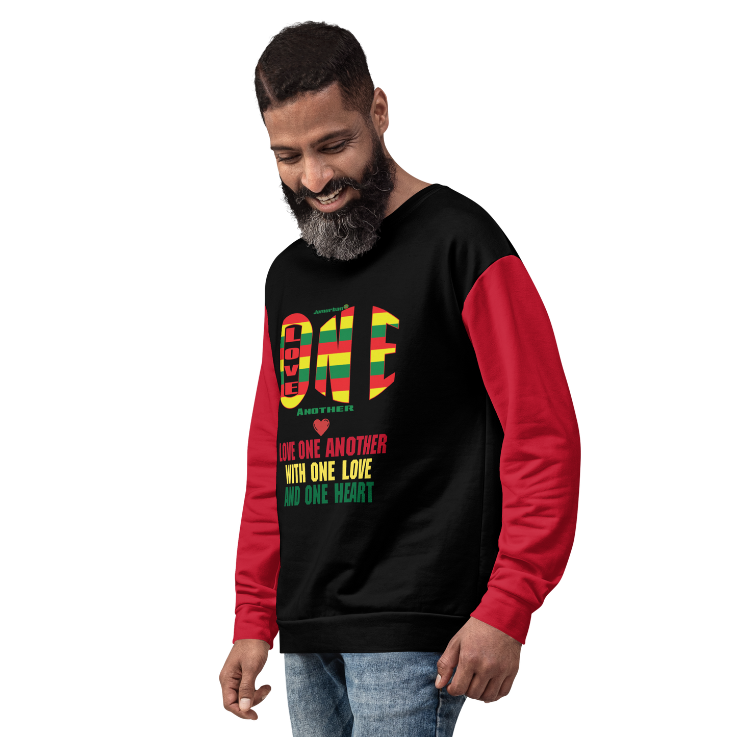 LOA's (Love one Another) Unisex Sweatshirt (black+red)