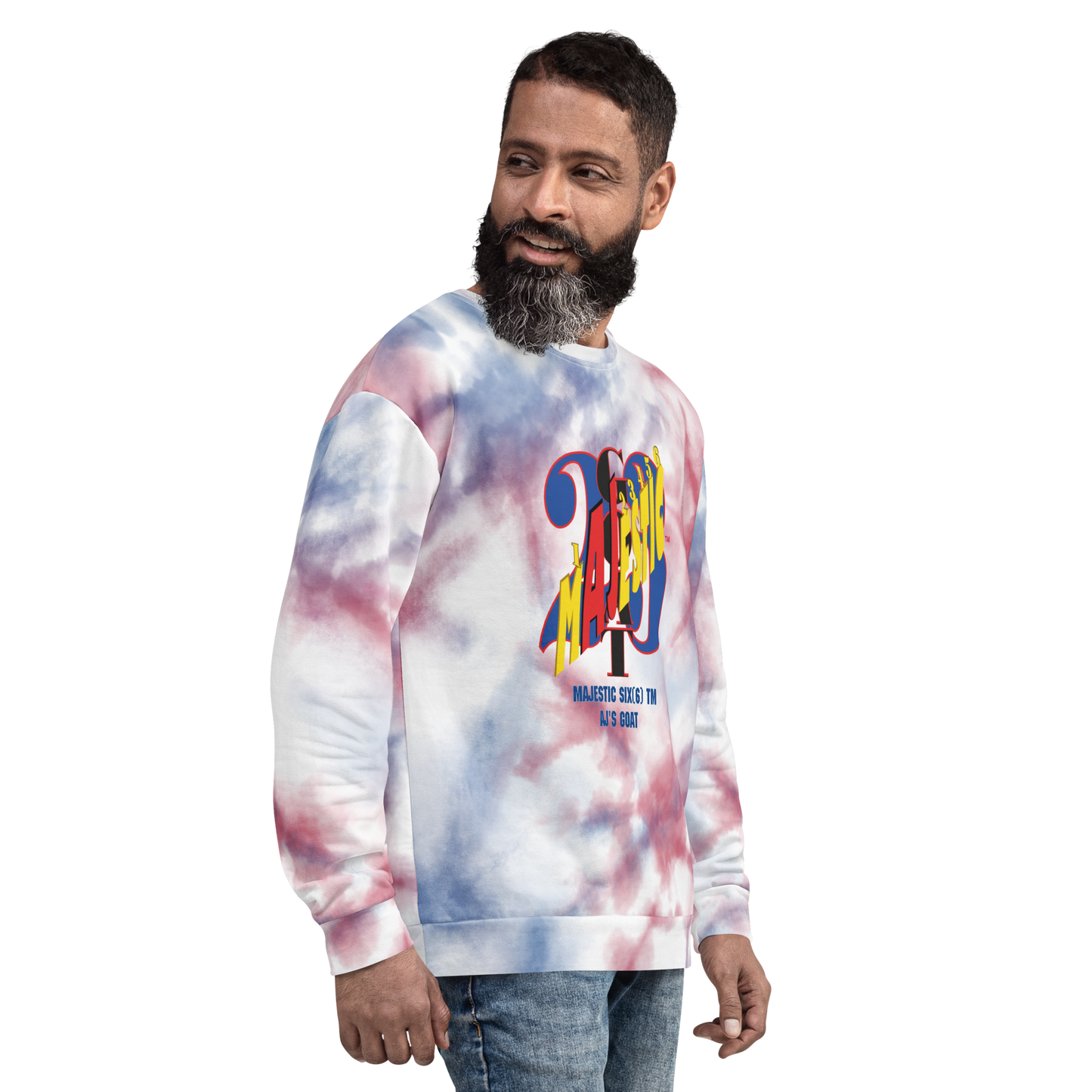 MAJESTIC SIX(6) tm Unisex Sweatshirt (AJ's GOAT). Tie-Dye