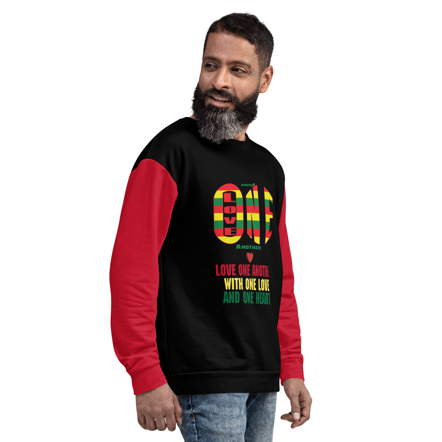 LOA's (Love one Another) Unisex Sweatshirt (black+red)