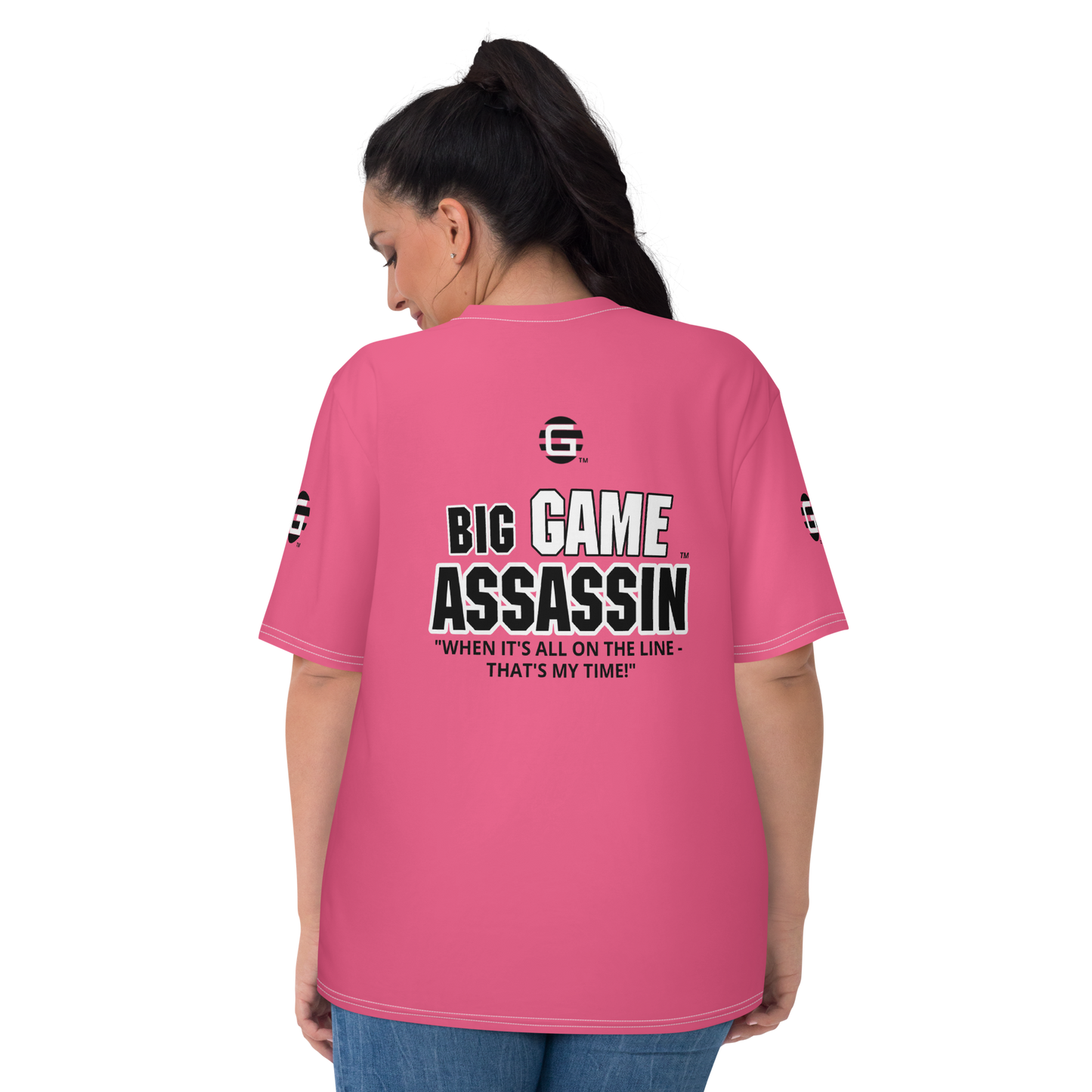 BIG GAME ASSASSIN ® (B.G.A.) Women's T-shirt. BRINK PINK