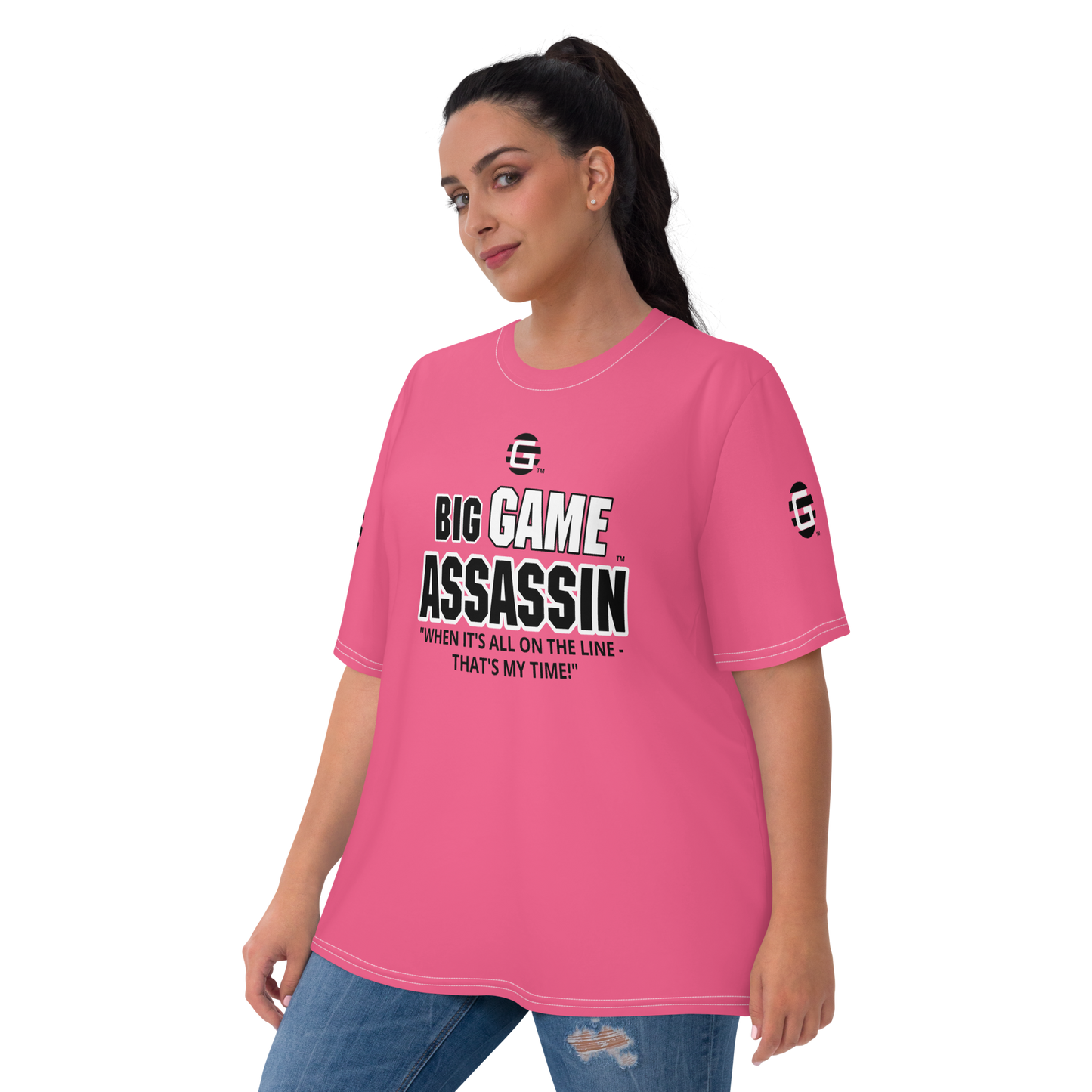 BIG GAME ASSASSIN ® (B.G.A.) Women's T-shirt. BRINK PINK