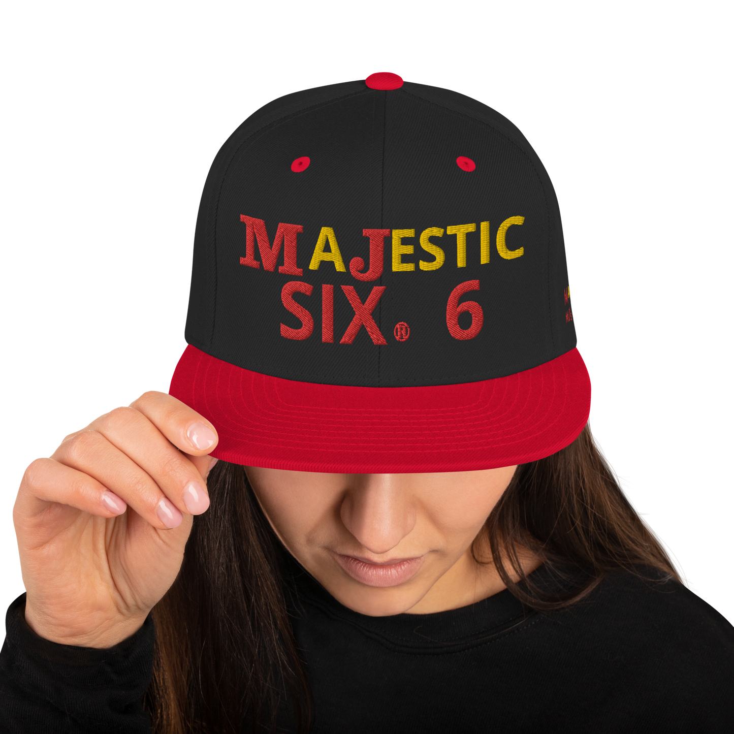 MAJESTIC SIX ® MJ's G.O.A.T - Snapback Hat (royal blue+black+black and silver+black and red and more). One size.