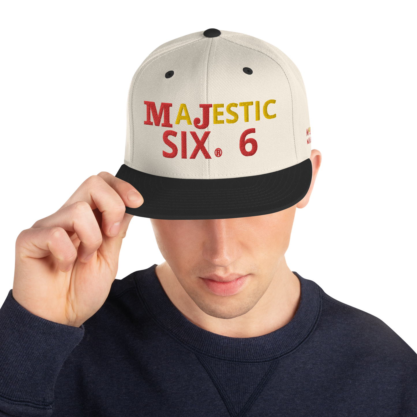 MAJESTIC SIX ® MJ's G.O.A.T - Snapback Hat (royal blue+black+black and silver+black and red and more). One size.