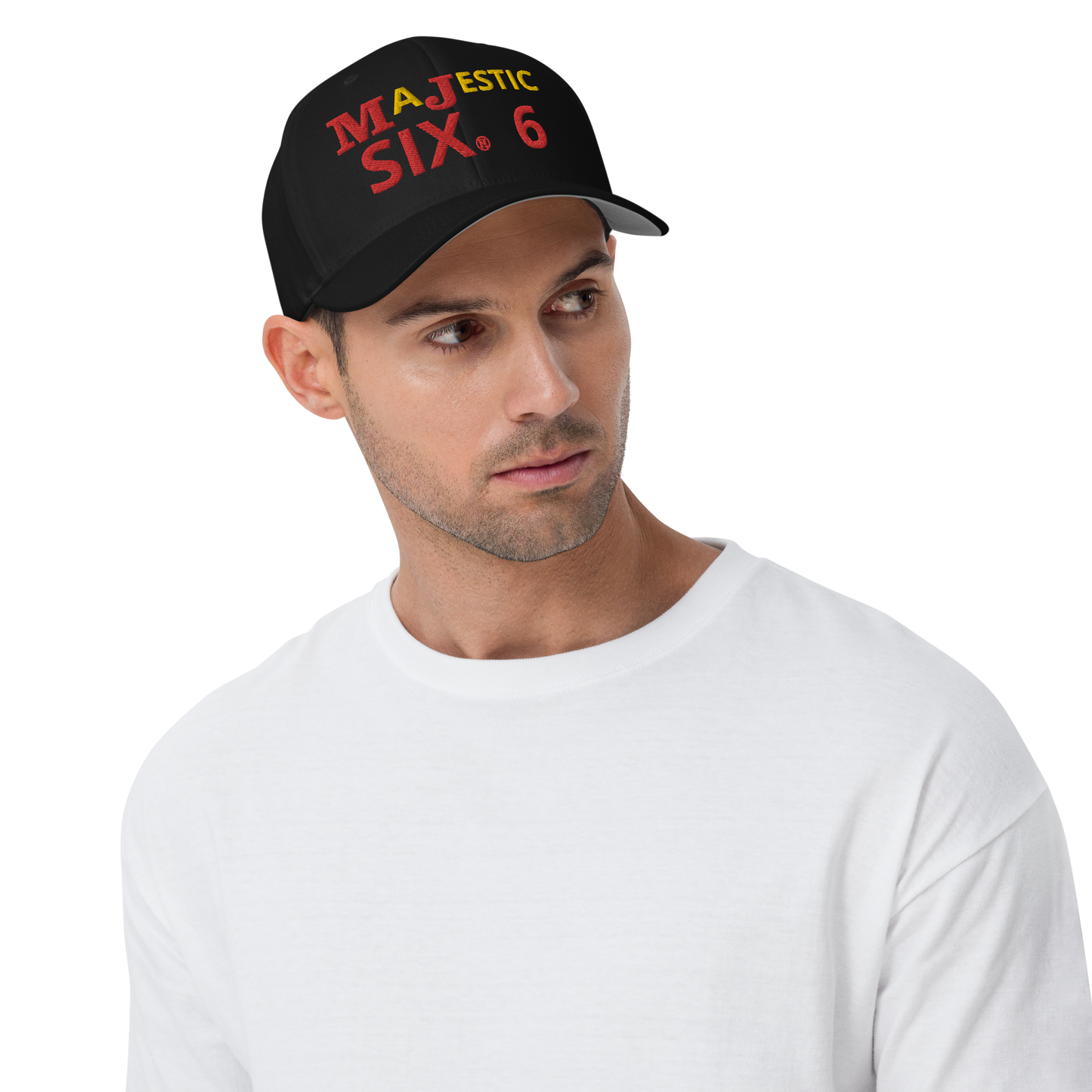 MAJESTIC SIX (6) ® MJ's G.O.A.T - Closed back Twill Cap (black/white/blue/grey) - sizes SM/M and L/XL