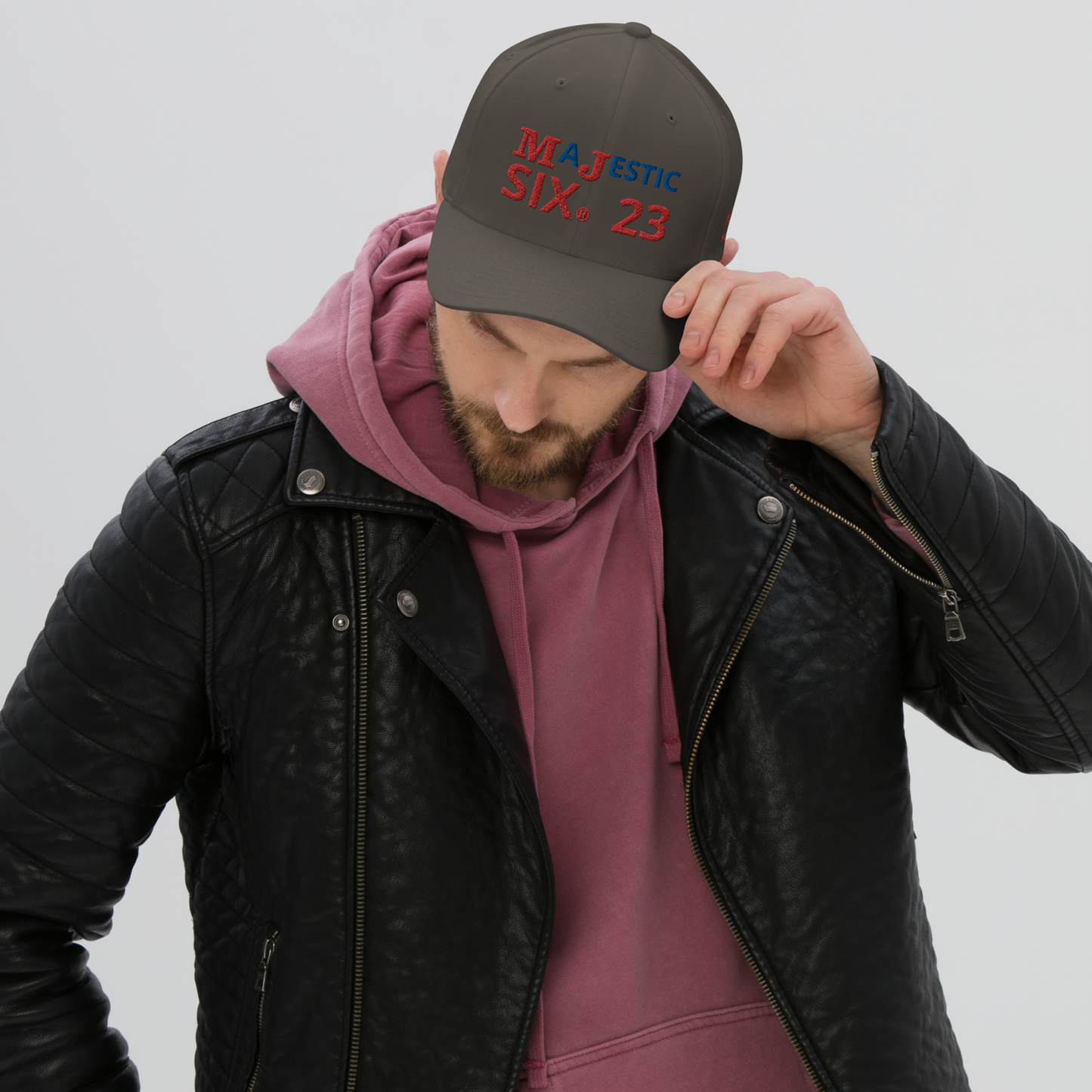 MAJESTIC SIX® (23) MJ's G.O.A.T. - CLOSED BACK CAP. SIZES S/M and L/XL. AVAILABLE IN BLACK, WHITE, DARK GREY, GREY AND DARK NAVY.