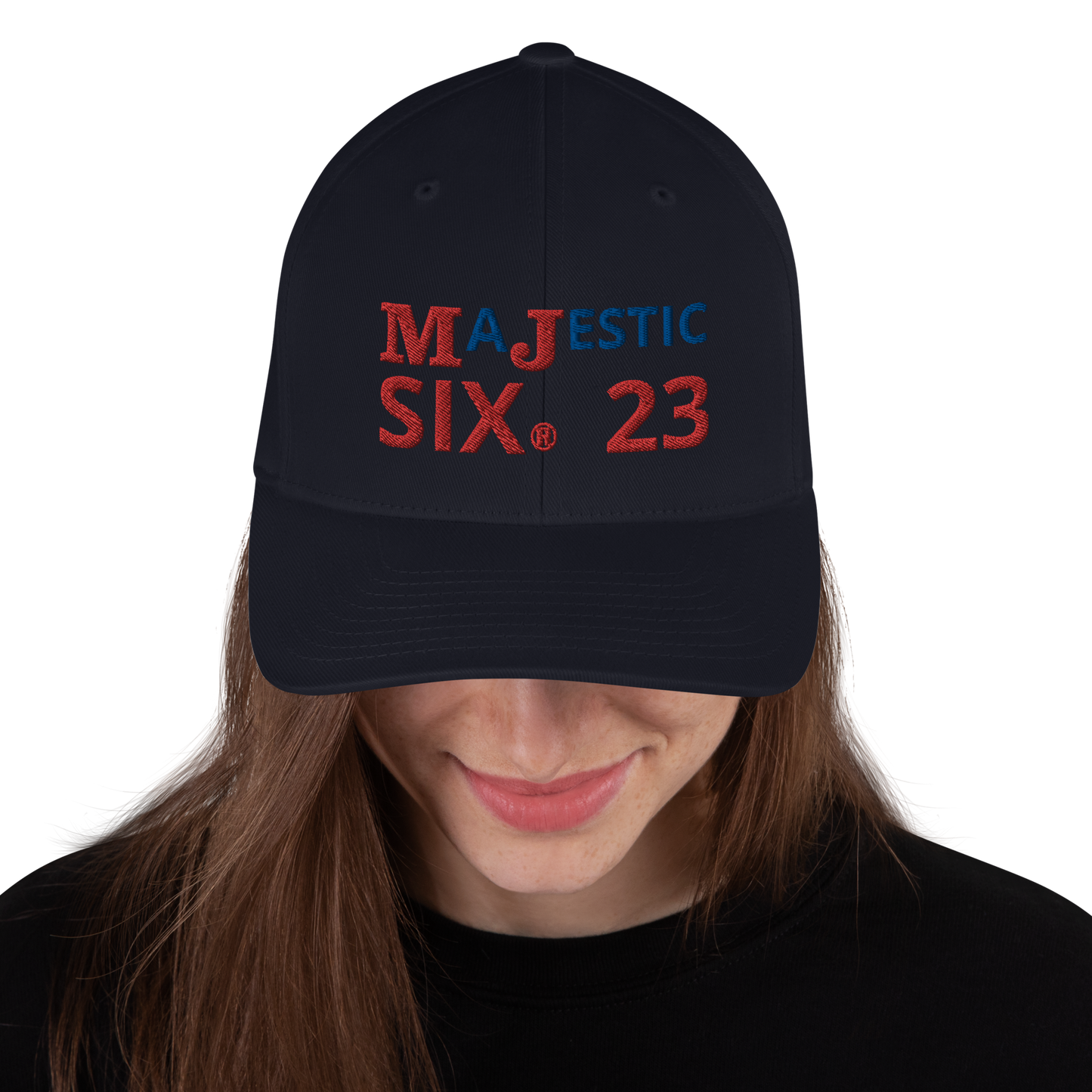 MAJESTIC SIX® (23) MJ's G.O.A.T. - CLOSED BACK CAP. SIZES S/M and L/XL. AVAILABLE IN BLACK, WHITE, DARK GREY, GREY AND DARK NAVY.