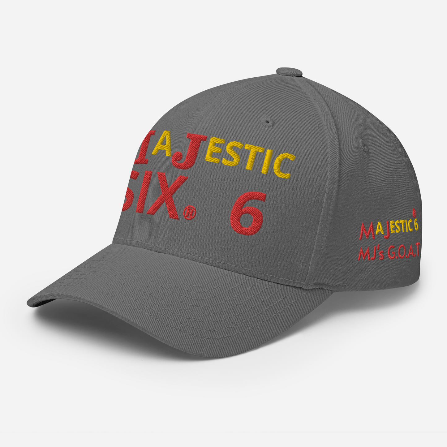 MAJESTIC SIX (6) ® MJ's G.O.A.T - Closed back Twill Cap (black/white/blue/grey) - sizes SM/M and L/XL