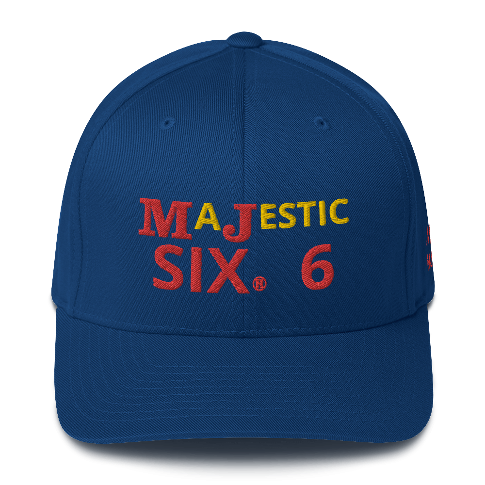 MAJESTIC SIX (6) ® MJ's G.O.A.T - Closed back Twill Cap (black/white/blue/grey) - sizes SM/M and L/XL