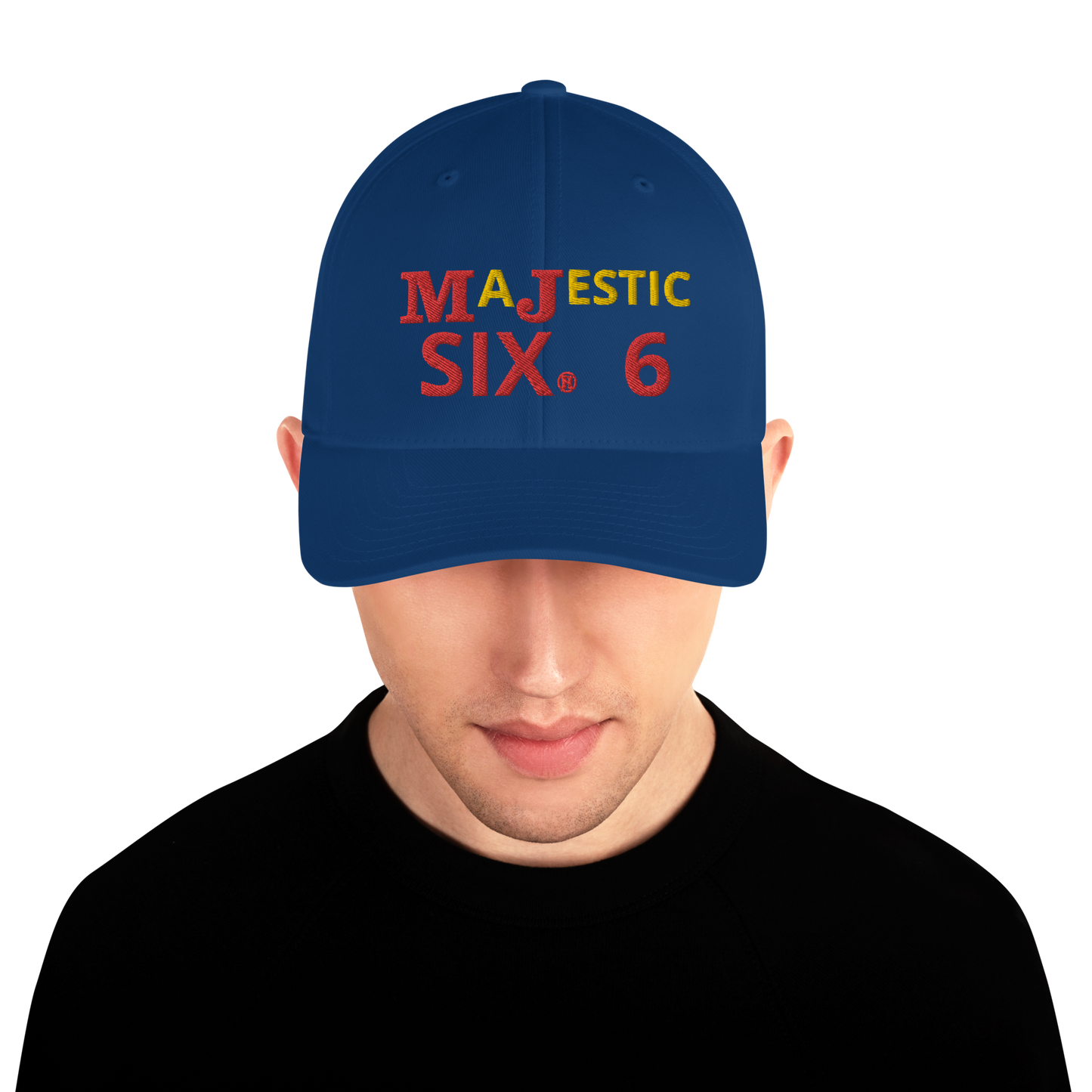 MAJESTIC SIX (6) ® MJ's G.O.A.T - Closed back Twill Cap (black/white/blue/grey) - sizes SM/M and L/XL