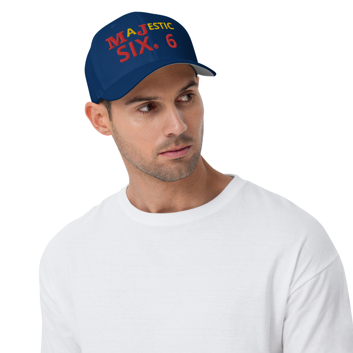 MAJESTIC SIX (6) ® MJ's G.O.A.T - Closed back Twill Cap (black/white/blue/grey) - sizes SM/M and L/XL