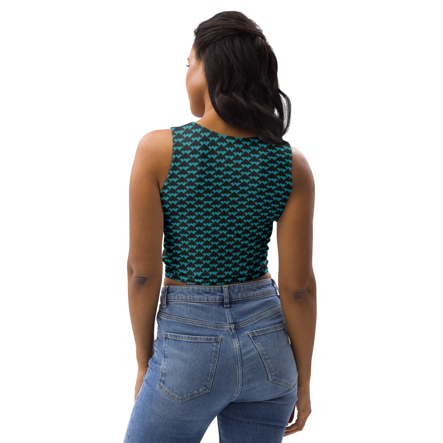 JAMURBAN "HIT MY PEAK" Crop Top (eastern blue+black)