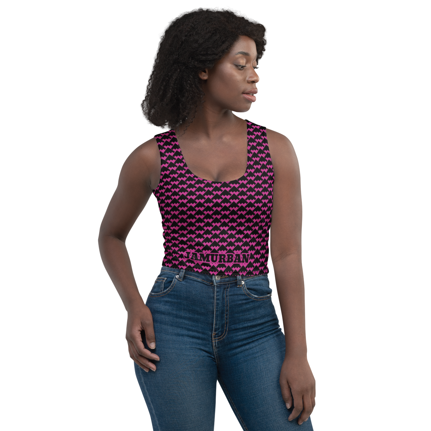 JAMURBAN "HIT MY PEAK" Crop Top (medium red violet+black)
