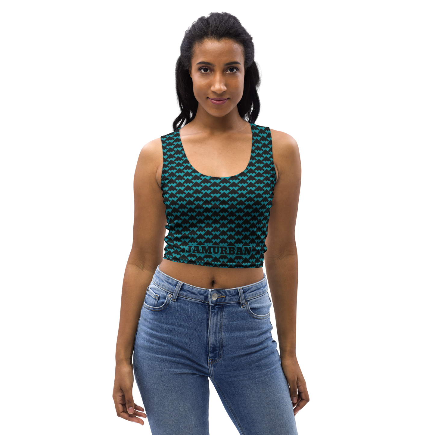 JAMURBAN "HIT MY PEAK" Crop Top (eastern blue+black)