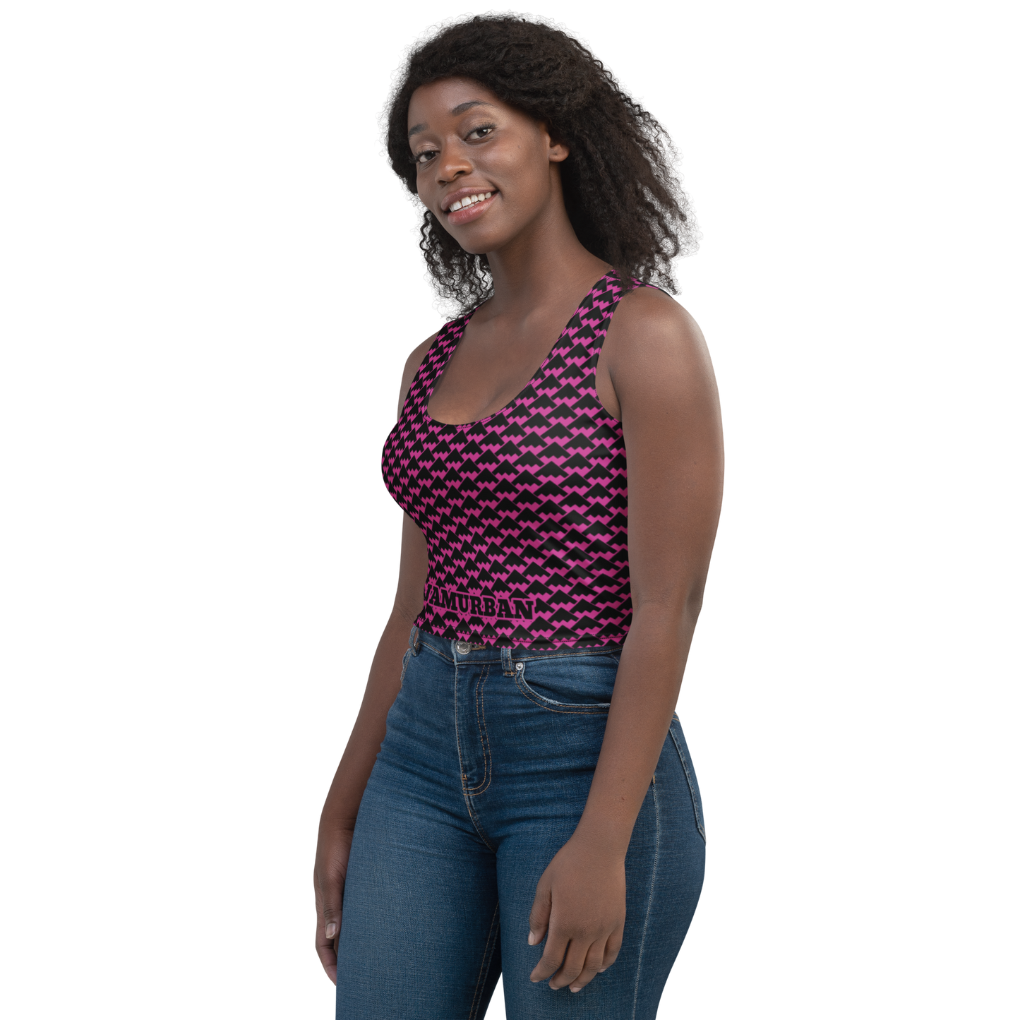 JAMURBAN "HIT MY PEAK" Crop Top (medium red violet+black)