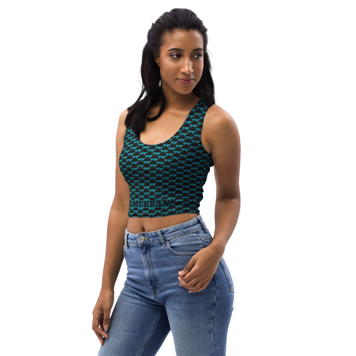 JAMURBAN "HIT MY PEAK" Crop Top (eastern blue+black)