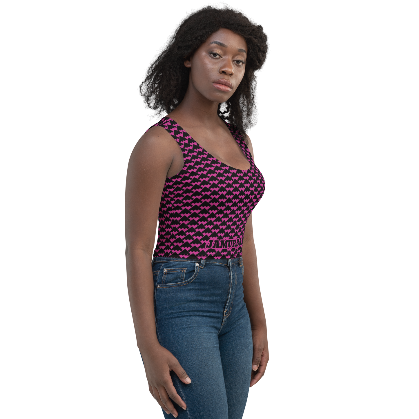 JAMURBAN "HIT MY PEAK" Crop Top (medium red violet+black)
