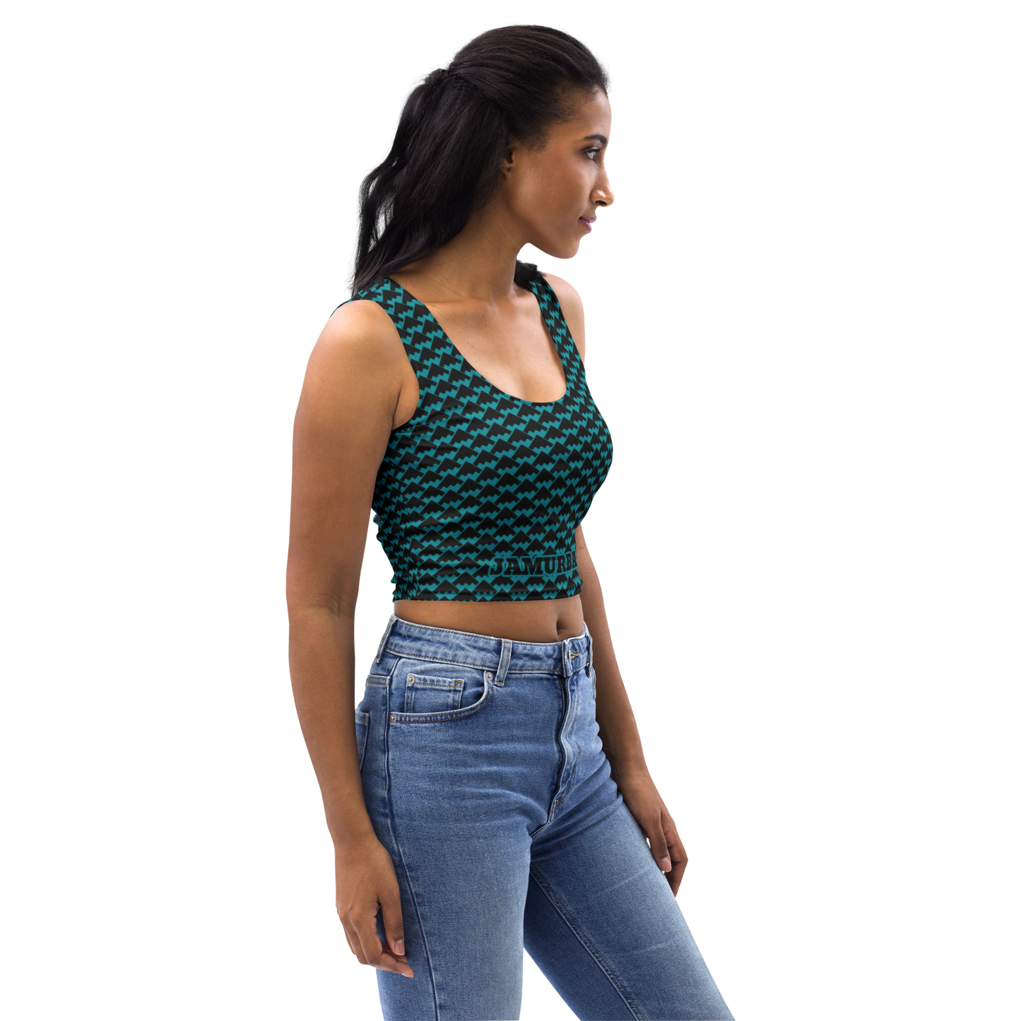 JAMURBAN "HIT MY PEAK" Crop Top (eastern blue+black)