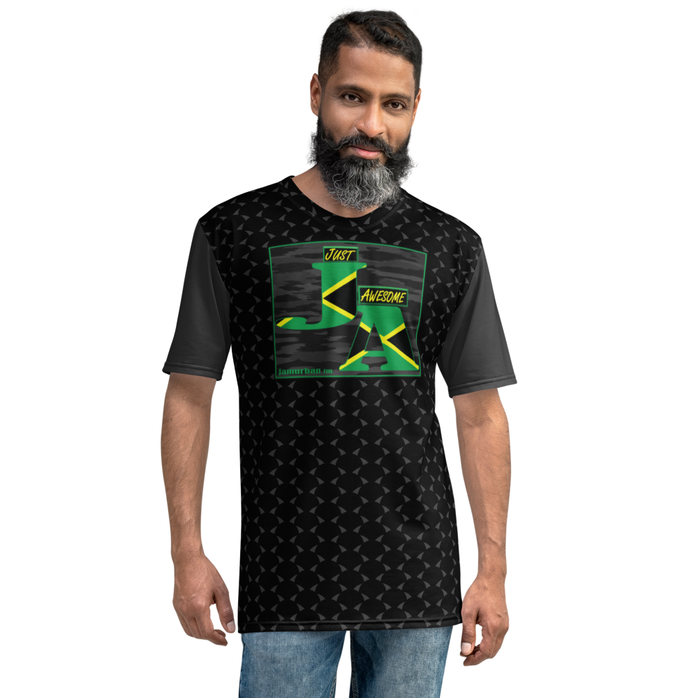 JA's (just awesome) Men's T-shirt. Black+Eclipse