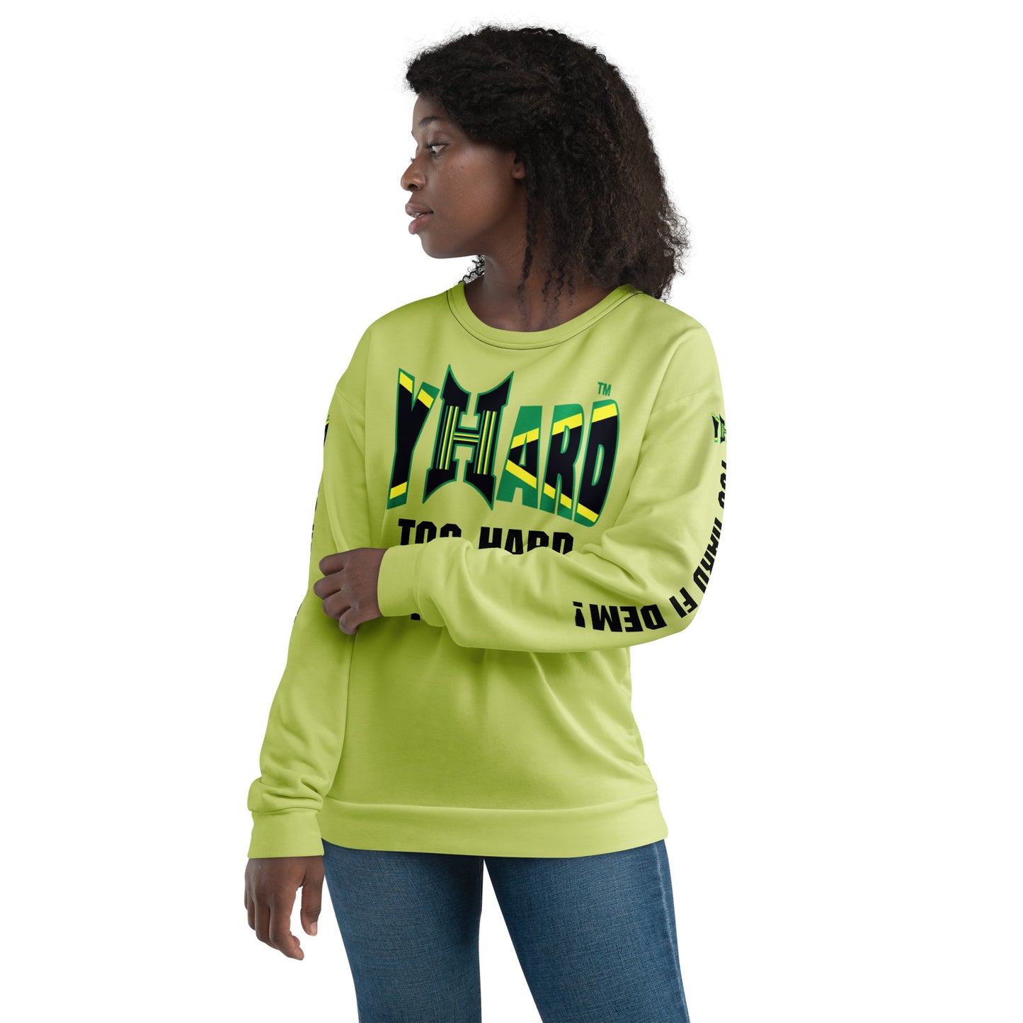 YHARD "TOO HARD FI DEM" Unisex Sweatshirt (Wild Willow)