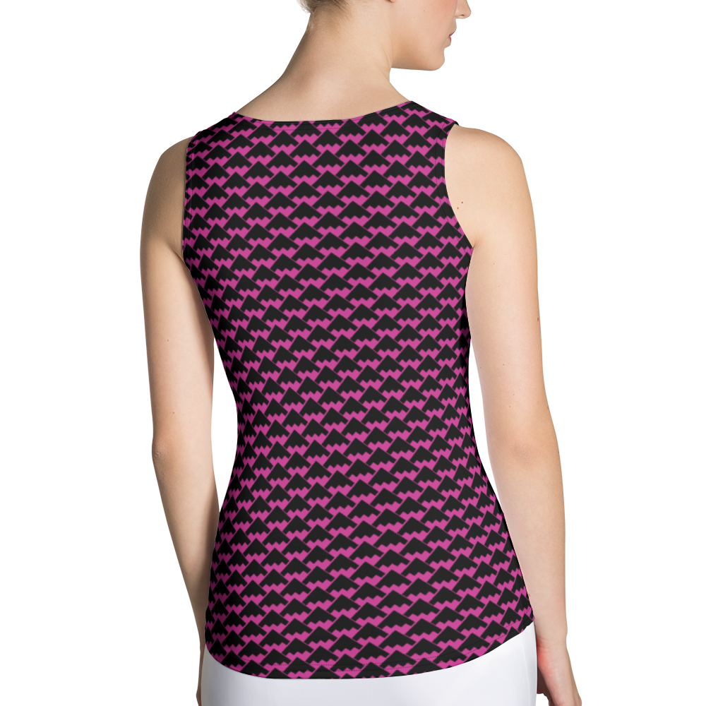 JAMURBAN "HIT MY PEAK" Sublimation Cut & Sew Tank Top (Medium red violet+Black)