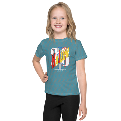 MAJESTIC SIX(6) tm (MJ's G.O.A.T) Unisex Kids crew neck t-shirt. Kids/Youth (Gothic+Blue).